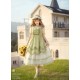 Mademoiselle Pearl Four Leaf Clover and Lime Blouse Apron Overdress JSK and Ops(Reservation/2 Colours/Full Payment Without Shipping)